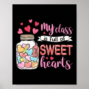 Póster Mi Cl Está Lleno De Corazones Dulces Día De San Va