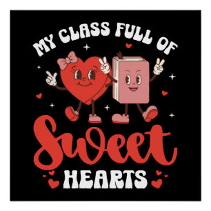 Póster Mi clase está llena de corazones dulces de San Val