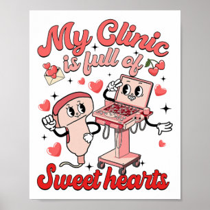 Póster Mi Clínica Llena De Enfermera Sonógrafa De Corazón