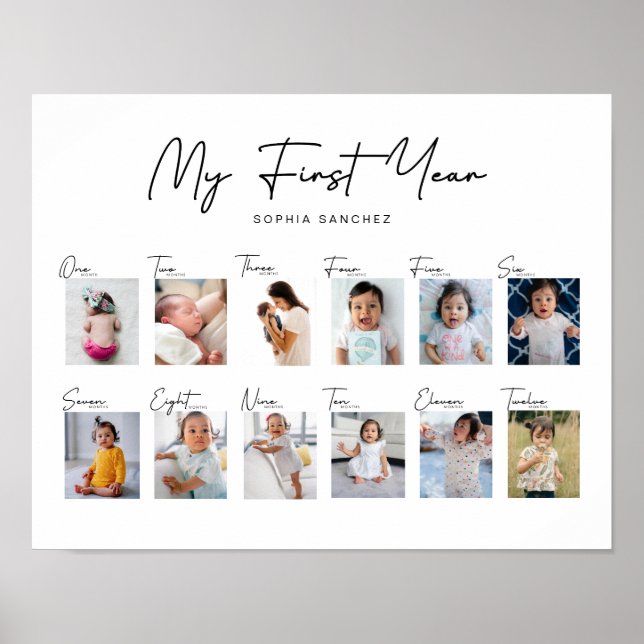 Póster Mi Collage de fotos de primer año (Frente)