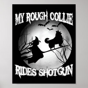 Póster Mi Collie Áspero Cabalga Disparo Halloween