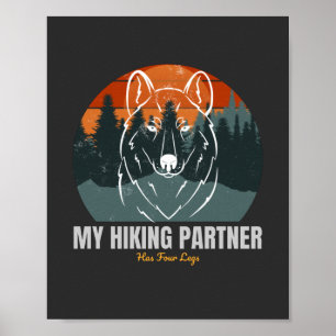 Póster Mi Compañero de Senderismo Tiene Cuatro Patas 