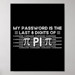 Póster Mi contraseña son los últimos 8 dígitos de Pi - Di