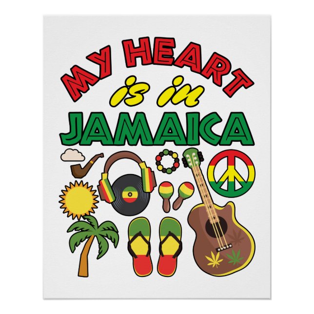 Póster Mi corazón está en Jamaica (Anverso)