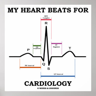Póster Mi Corazón Golpea Por Cardiología (ECG / EKG)