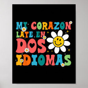 Póster Mi Corazón Late En Dos Idiomas 