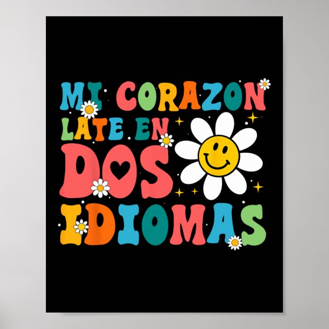 Póster Mi Corazon Late En Dos Idiomas  (Frente)