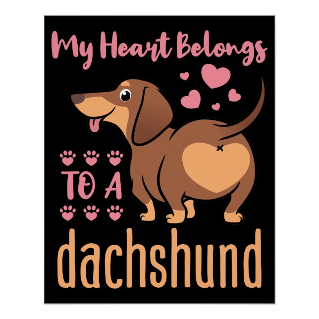 Póster Mi corazón pertenece a una madre de perros de Dach (Anverso)