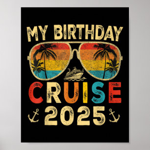 Póster Mi crucero de cumpleaños 2025 Fiesta Vaca
