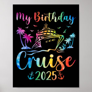 Póster Mi crucero de cumpleaños 2025 Fiesta Vaca