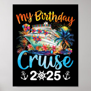 Póster Mi crucero de cumpleaños 2025 para vacaciones en c