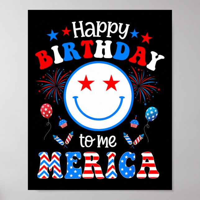 Póster Mi cumpleaños, 4 de julio, Día de la Independencia (Frente)