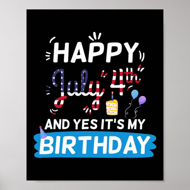 Póster Mi cumpleaños, 4 de julio, Día de la Independencia (Frente)