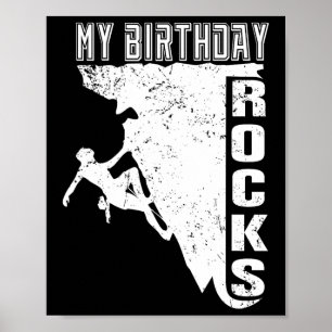 Póster Mi cumpleaños es genial escalada retro