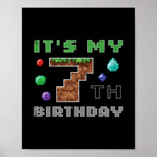 Póster Mi cumpleaños número 7 Pixel 7 Video de jugador de