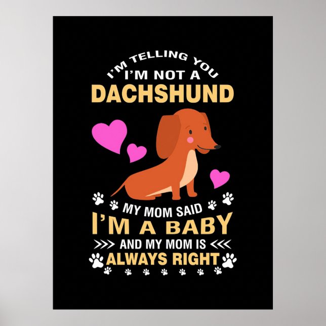 Póster Mi Dachshund Es Mi Bebé (Frente)