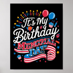 Póster Mi Día de Conmemoración de Cumpleaños Guay Retro F