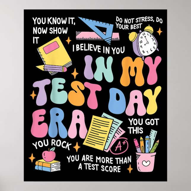 Póster Mi día de prueba era profesor de retro Groovy Test (Frente)