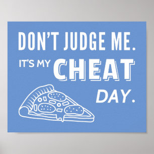 Póster Mi Día de Trampa Comer Pizza Dieta Humor