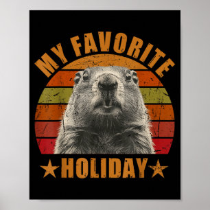 Póster Mi Día Festivo Favorito Divertido Retro Vintage Ma