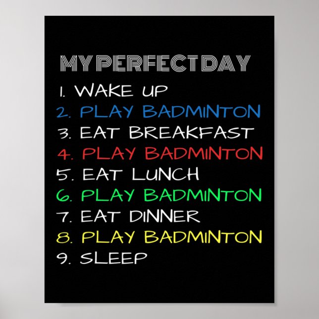Póster Mi Día Perfecto Funny Guay Dminton (Frente)