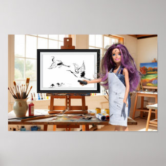 Póster Mi dibujo de carbón vegetal terminado.