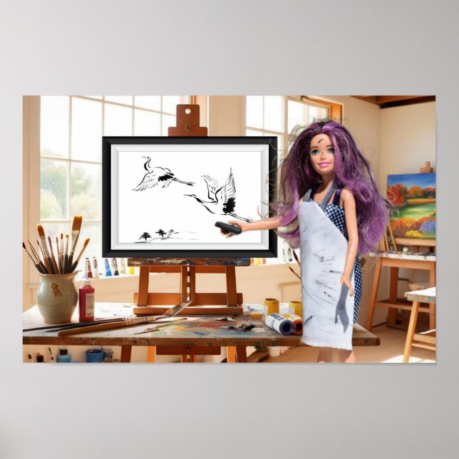 Póster Mi dibujo de carbón vegetal terminado. (Frente)