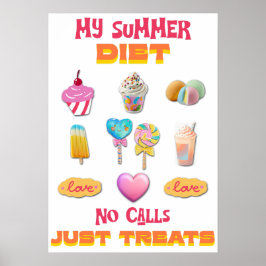 Póster Mi dieta de verano sin llamadas solo golosinas