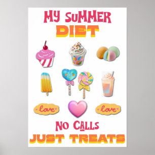 Póster Mi dieta de verano sin llamadas solo golosinas