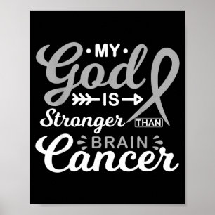 Póster Mi Dios es Más Fuerte Que Conciencia del Cáncer de