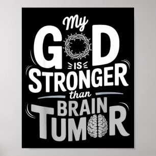 Póster Mi Dios Es Más Fuerte Que Conciencia Del Tumor Cer
