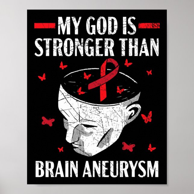 Póster Mi Dios Es Más Fuerte Que El Aneuralismo Del Aneur (Frente)