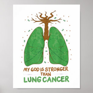 Póster Mi Dios Es Más Fuerte Que El Cáncer De Pulmón