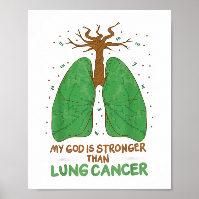 Póster Mi Dios Es Más Fuerte Que El Cáncer De Pulmón (Frente)
