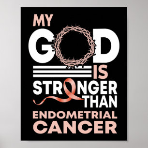 Póster Mi Dios Es Más Fuerte Que El Cáncer Endometrial