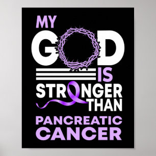Póster Mi Dios Es Más Fuerte Que El Cáncer Pancreático