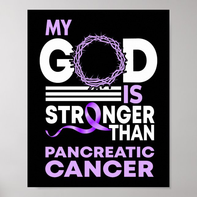 Póster Mi Dios Es Más Fuerte Que El Cáncer Pancreático (Frente)