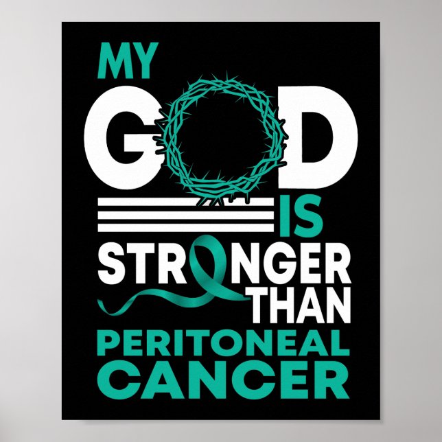 Póster Mi Dios Es Más Fuerte Que El Cáncer Peritoneal (Frente)