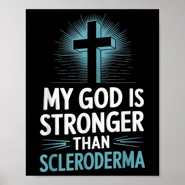 Póster Mi Dios Es Más Fuerte Que Escleroderma (Frente)