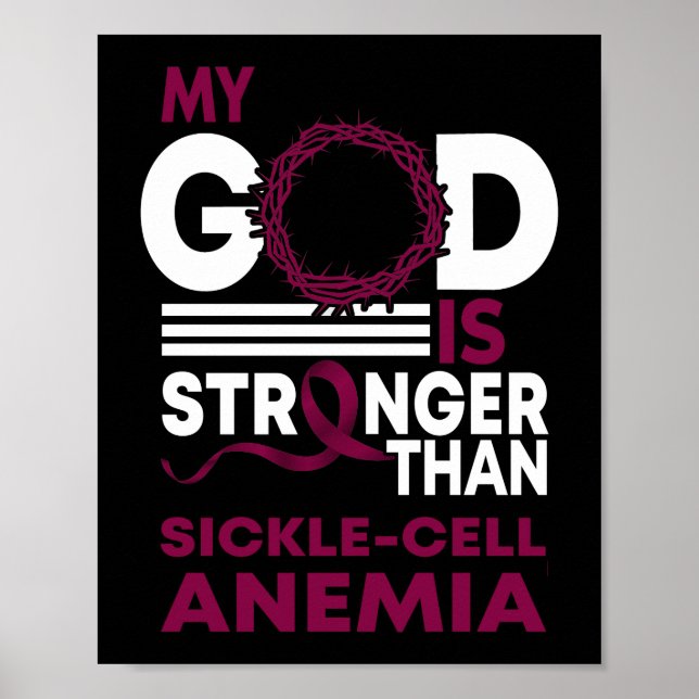 Póster Mi Dios Es Más Fuerte Que La Anemia De Las Células (Frente)