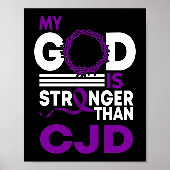 Póster Mi Dios Es Más Fuerte Que La CJD Awareness Ribbon (Frente)