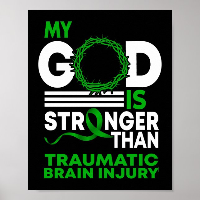 Póster Mi Dios Es Más Fuerte Que La Lesiones Cerebrales T (Frente)