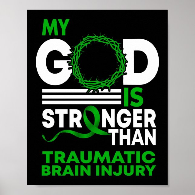 Póster Mi Dios Es Más Fuerte Que La Lesiones Cerebrales T (Frente)