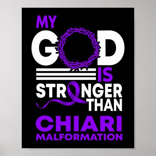 Póster Mi Dios Es Más Fuerte Que La Malformación De Chiar (Frente)