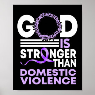 Póster Mi Dios Es Más Fuerte Que La Violencia Doméstica