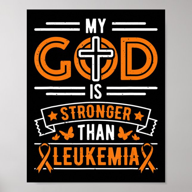 Póster Mi Dios es más fuerte que un sobreviviente de leuc (Frente)