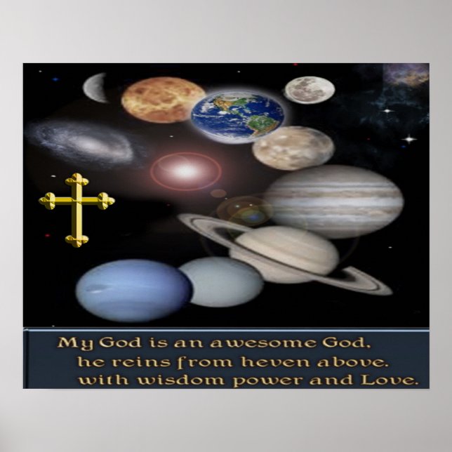 Póster Mi Dios es un maravilloso poster de Dios. (Frente)