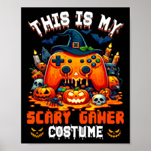 Póster Mi disfraz de jugador aterrador de Halloween Contr