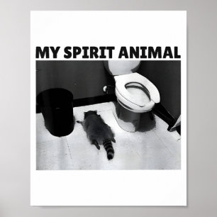 Póster Mi divertido animal borracho mapache Meme 
