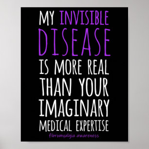 Póster Mi Enfermedad Invisible Es Fibromialgia Real Aware